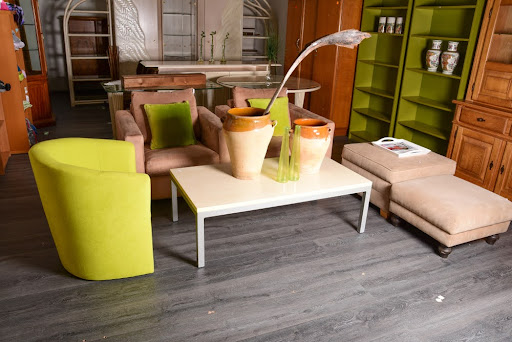 styled living room furniture and accents from secondhand items